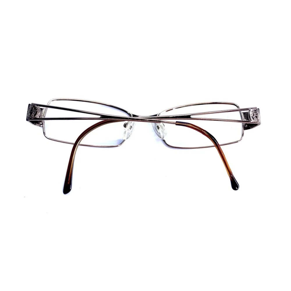 Versace Rectangular Oval Eyeglasses Crystal Silver Temples MOD 1117-B 51 17 135